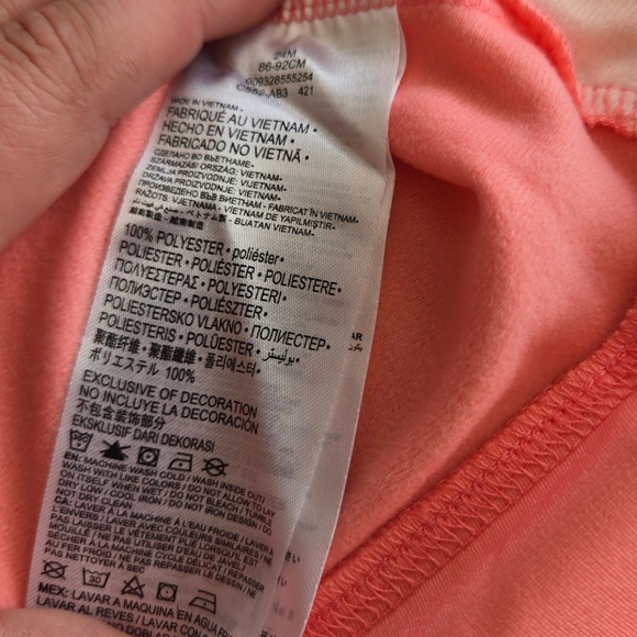 Nike Vibrant Coral Jogging Suit Size 24 Months - Picture 4 of 5